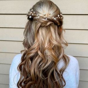 Bridal Pearl Headpiece with Silver String